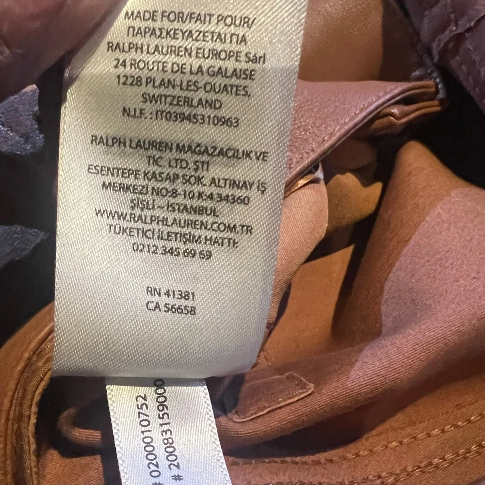 LUXURIOUSLY SOFT Lauren Ralph Lauren Leather Caramel Women's Pants, Size 12 - Picture 4 of 6